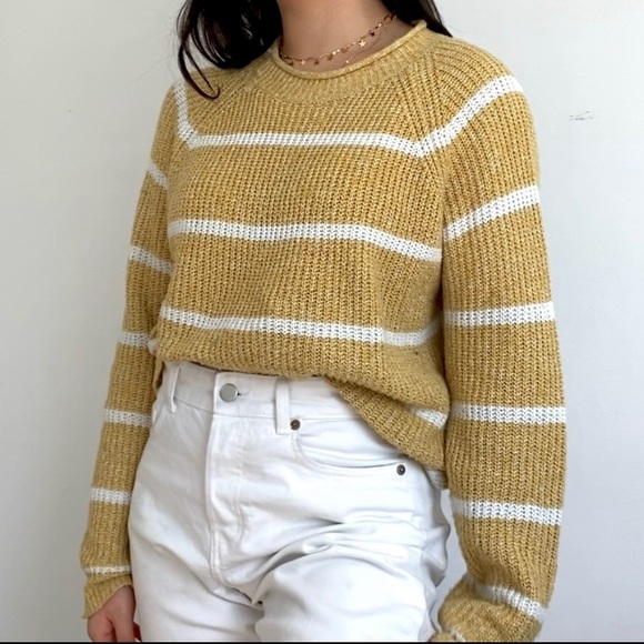 striped knit sweater in yellow - Picture 3 of 3